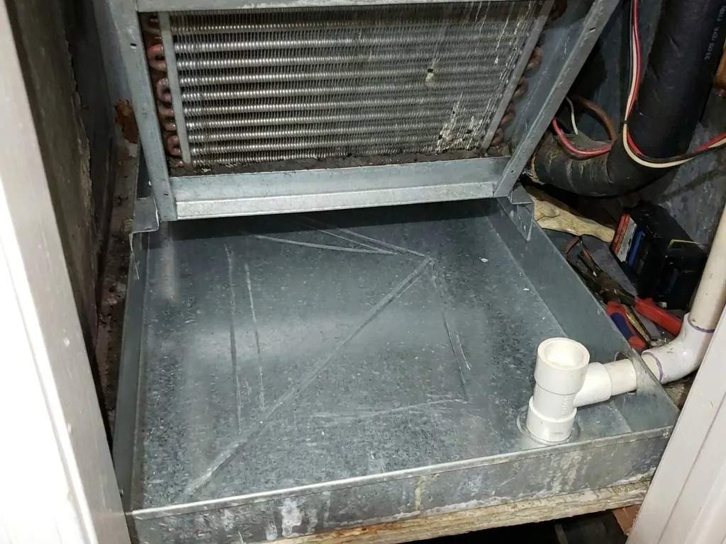 The same drain pan, clean and dry